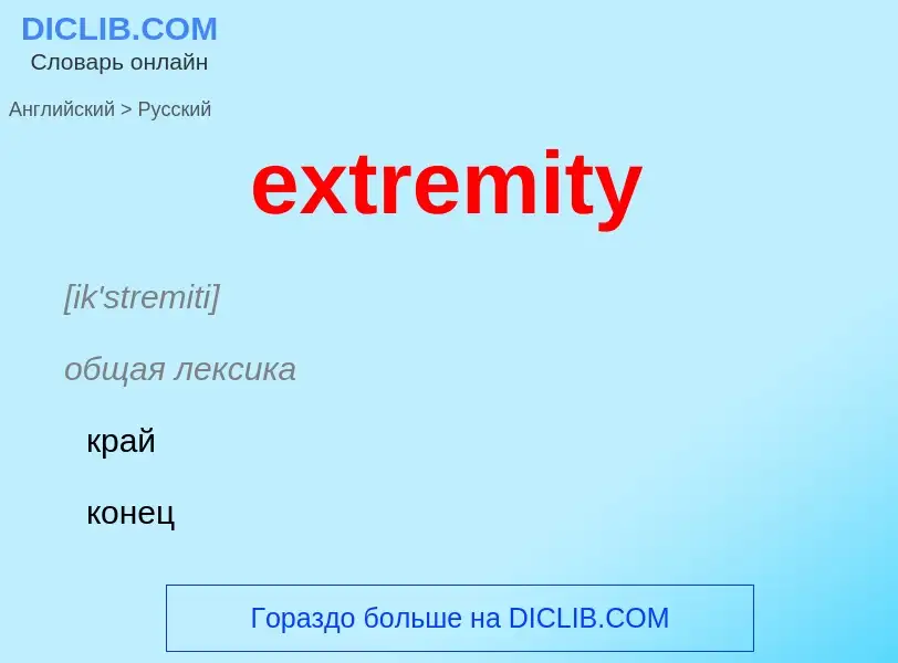 Как переводится extremity на Русский язык