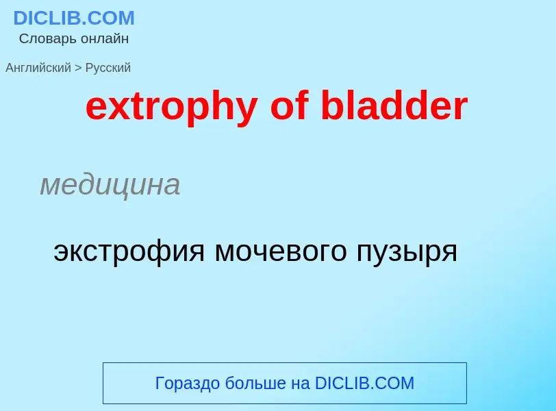 Как переводится extrophy of bladder на Русский язык