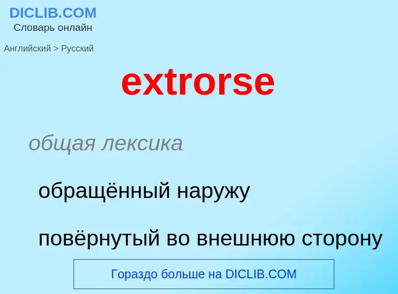 Как переводится extrorse на Русский язык