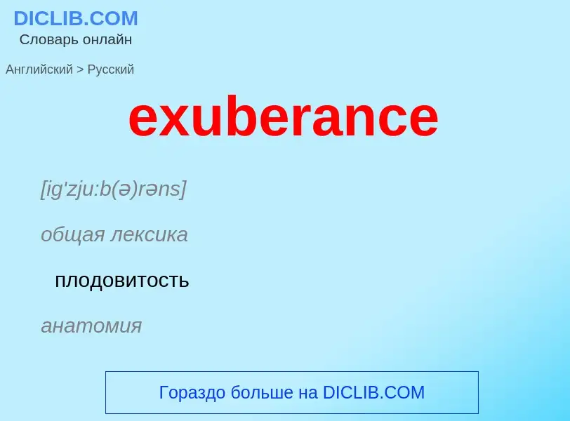 Как переводится exuberance на Русский язык