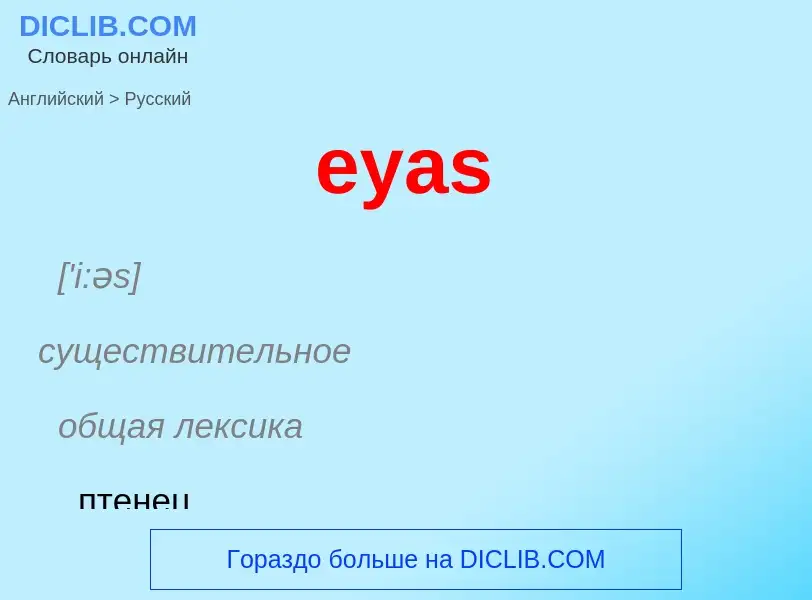 Как переводится eyas на Русский язык