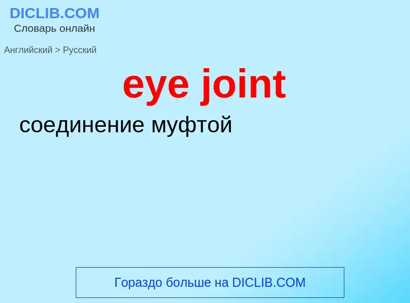 What is the Russian for eye joint? Translation of &#39eye joint&#39 to Russian