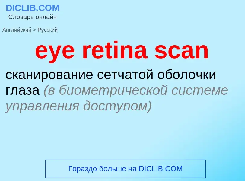 Übersetzung von &#39eye retina scan&#39 in Russisch