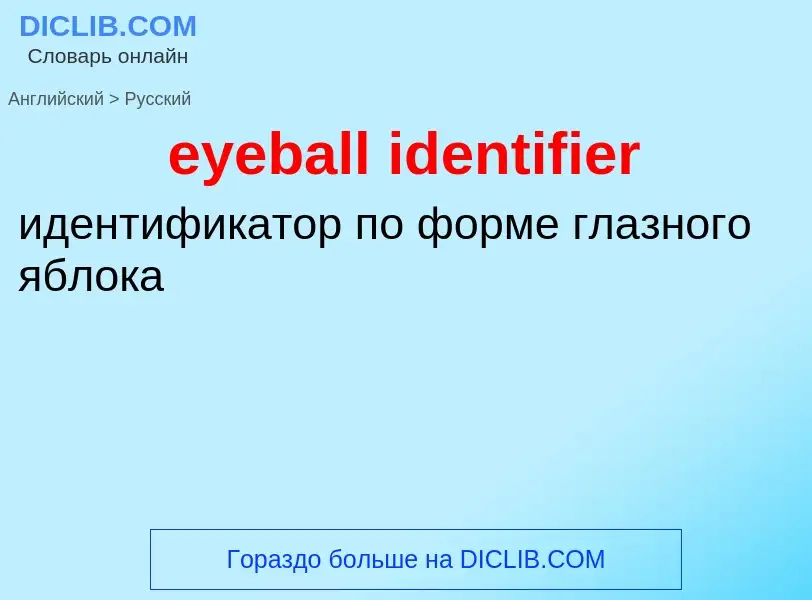 Vertaling van &#39eyeball identifier&#39 naar Russisch