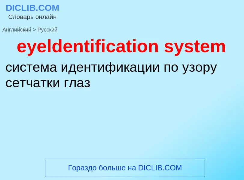 Übersetzung von &#39eyeldentification system&#39 in Russisch