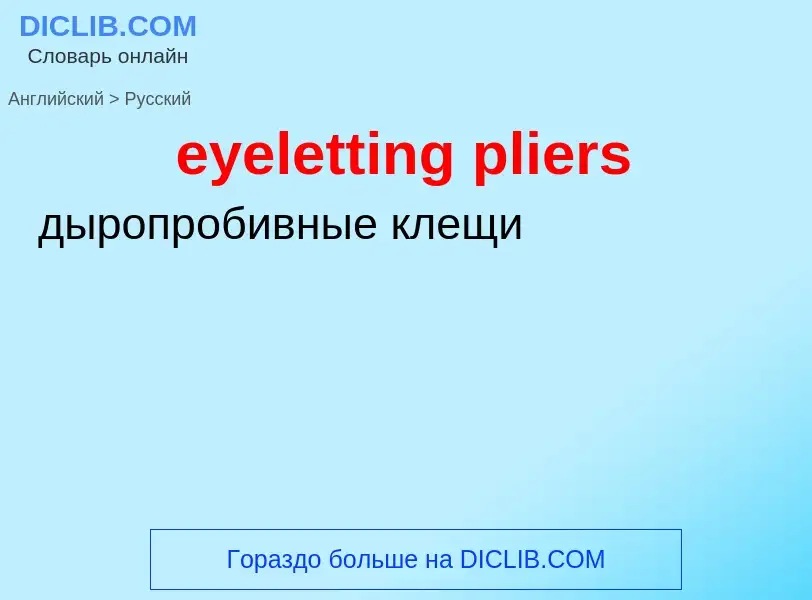 Как переводится eyeletting pliers на Русский язык