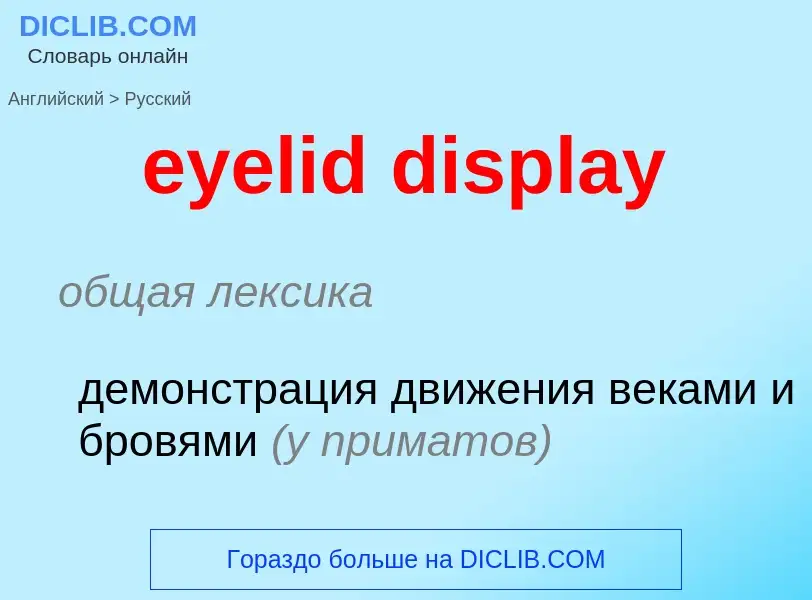 Как переводится eyelid display на Русский язык