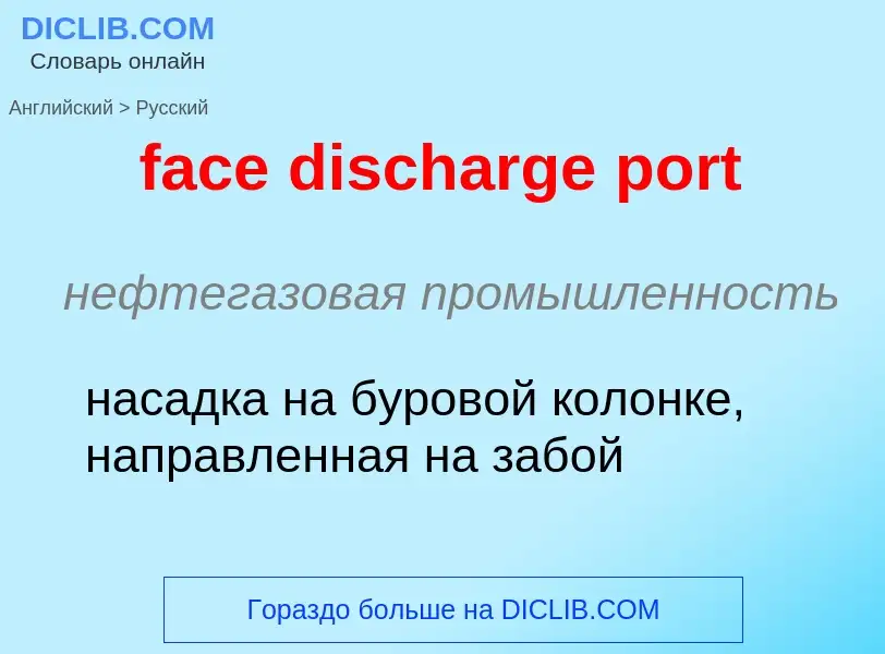 Как переводится face discharge port на Русский язык