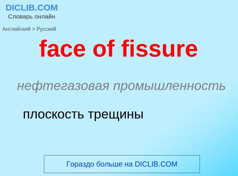 Как переводится face of fissure на Русский язык