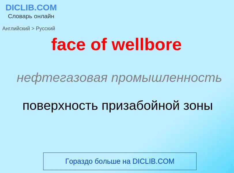 Как переводится face of wellbore на Русский язык