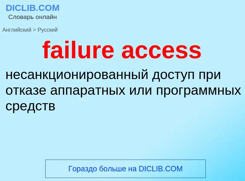 Como se diz failure access em Russo? Tradução de &#39failure access&#39 em Russo