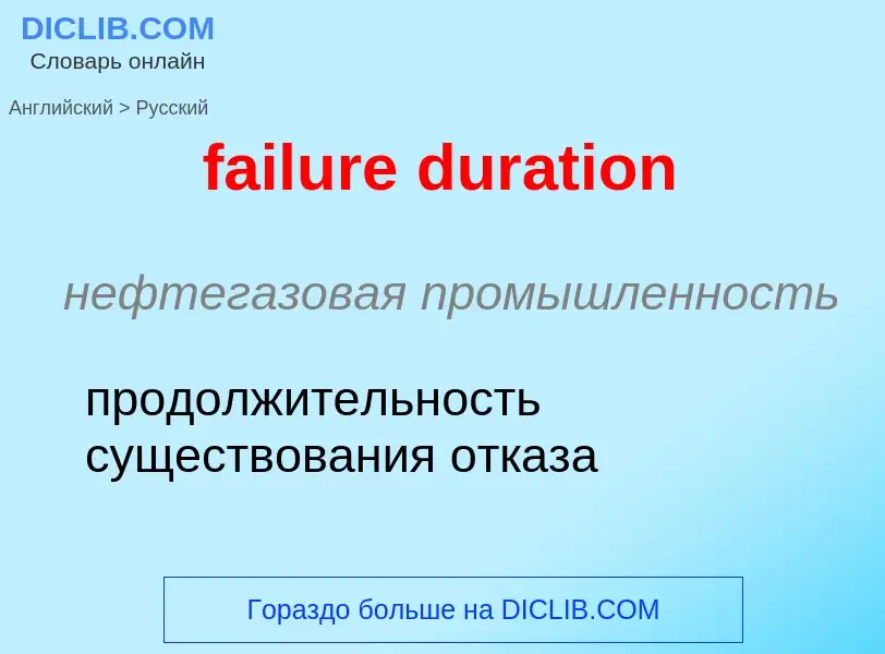 Vertaling van &#39failure duration&#39 naar Russisch