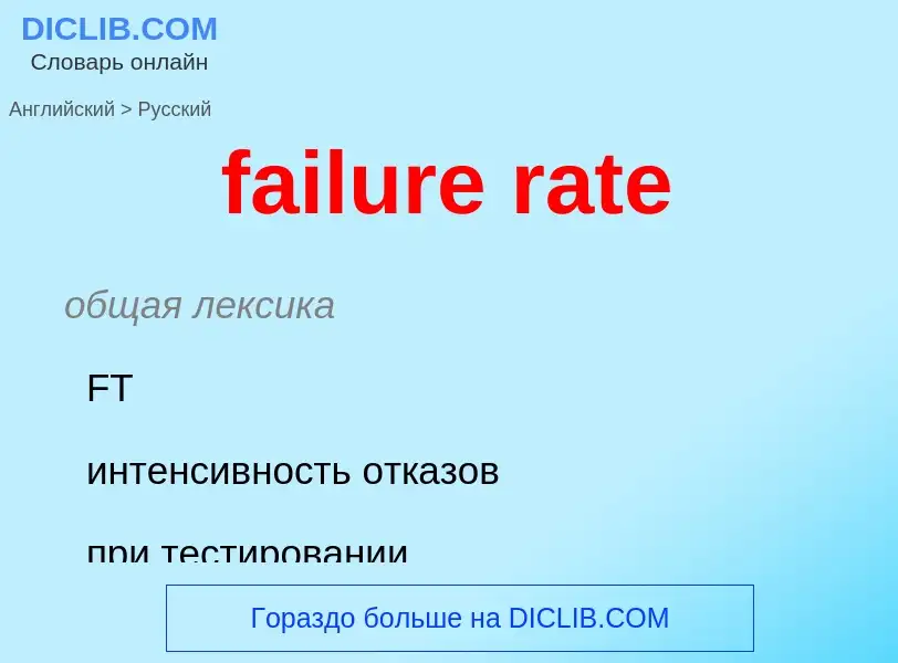 What is the Russian for failure rate? Translation of &#39failure rate&#39 to Russian