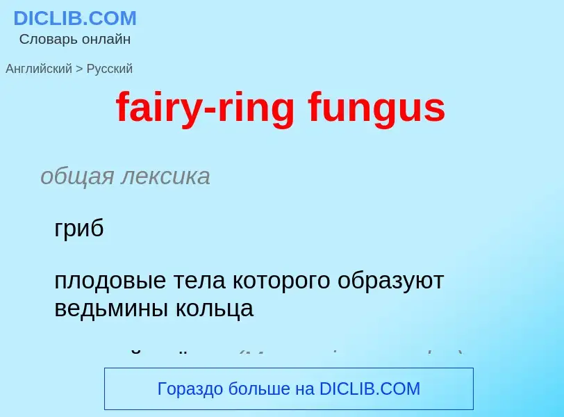 Μετάφραση του &#39fairy-ring fungus&#39 σε Ρωσικά