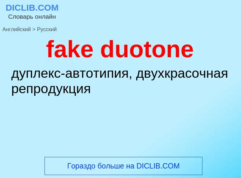 Как переводится fake duotone на Русский язык