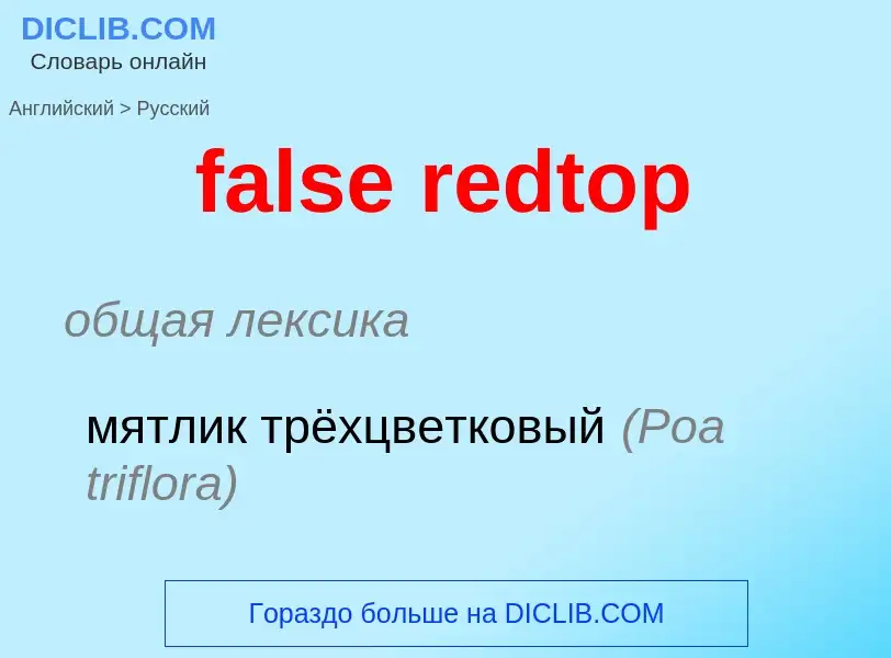 ¿Cómo se dice false redtop en Ruso? Traducción de &#39false redtop&#39 al Ruso