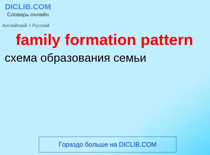 What is the Russian for family formation pattern? Translation of &#39family formation pattern&#39 to