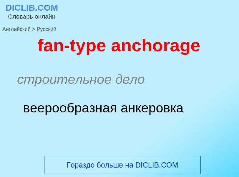 Как переводится fan-type anchorage на Русский язык