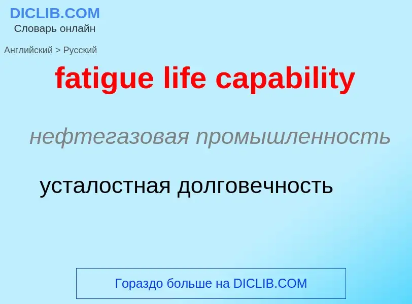 What is the Russian for fatigue life capability? Translation of &#39fatigue life capability&#39 to R