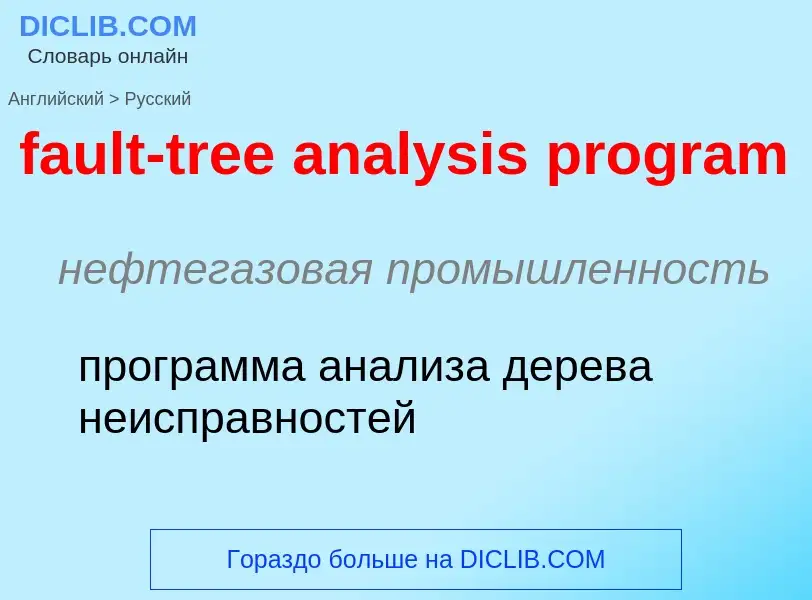 Vertaling van &#39fault-tree analysis program&#39 naar Russisch