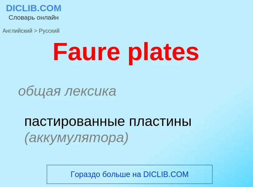 Как переводится Faure plates на Русский язык