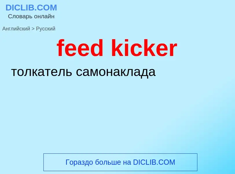 What is the Russian for feed kicker? Translation of &#39feed kicker&#39 to Russian