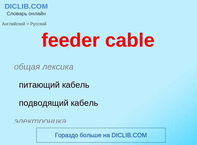 What is the Russian for feeder cable? Translation of &#39feeder cable&#39 to Russian