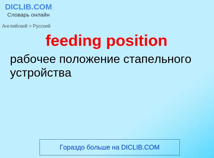 Как переводится feeding position на Русский язык