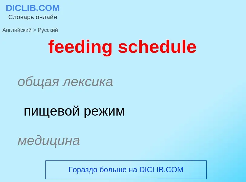 What is the Russian for feeding schedule? Translation of &#39feeding schedule&#39 to Russian