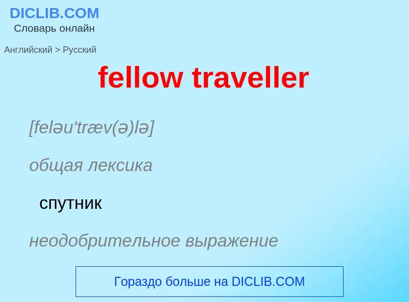 Как переводится fellow traveller на Русский язык