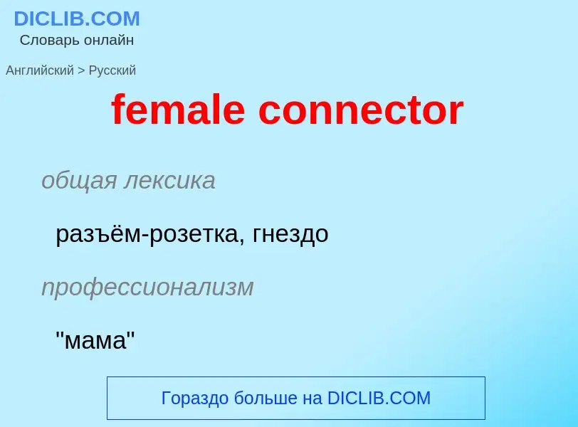 Как переводится female connector на Русский язык