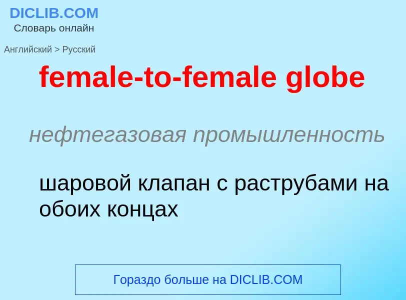 Как переводится female-to-female globe на Русский язык