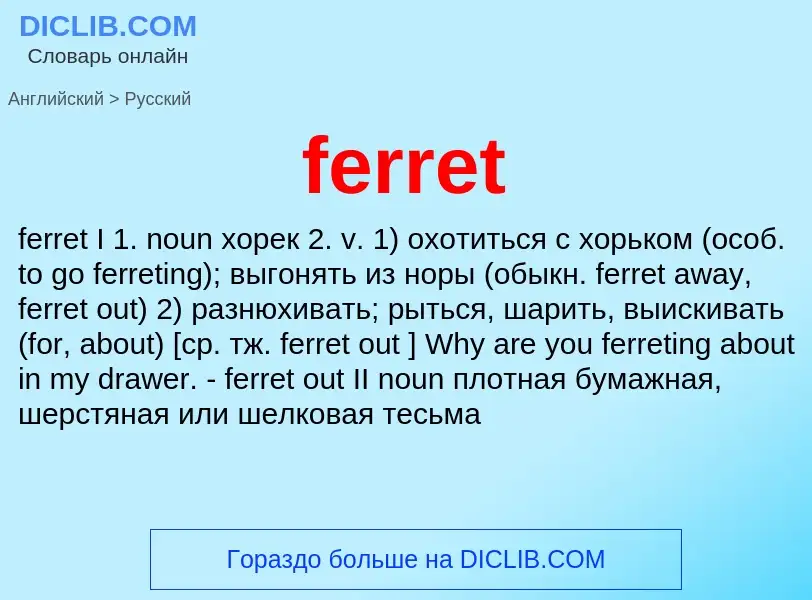 Как переводится ferret на Русский язык