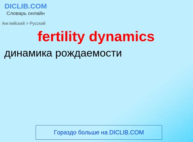 Vertaling van &#39fertility dynamics&#39 naar Russisch