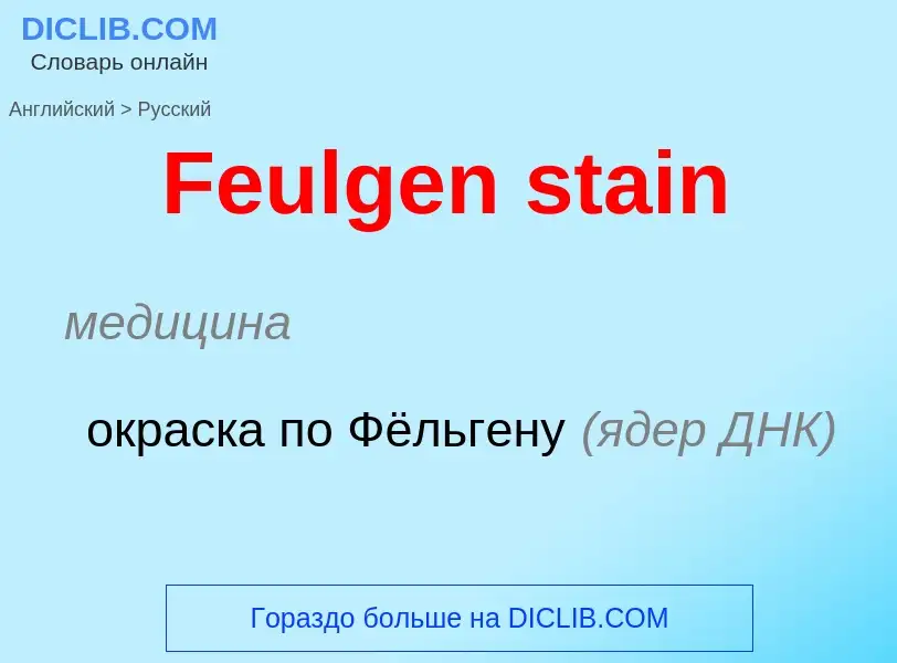 Как переводится Feulgen stain на Русский язык