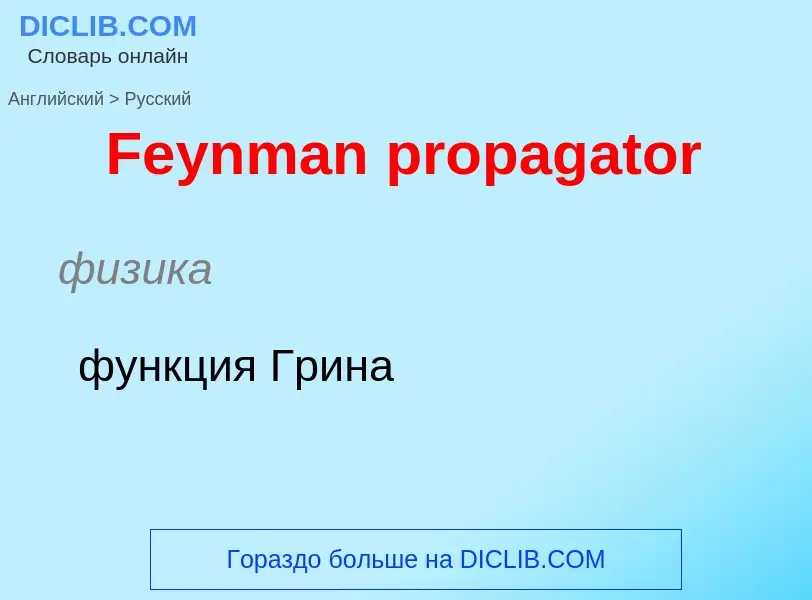 Как переводится Feynman propagator на Русский язык