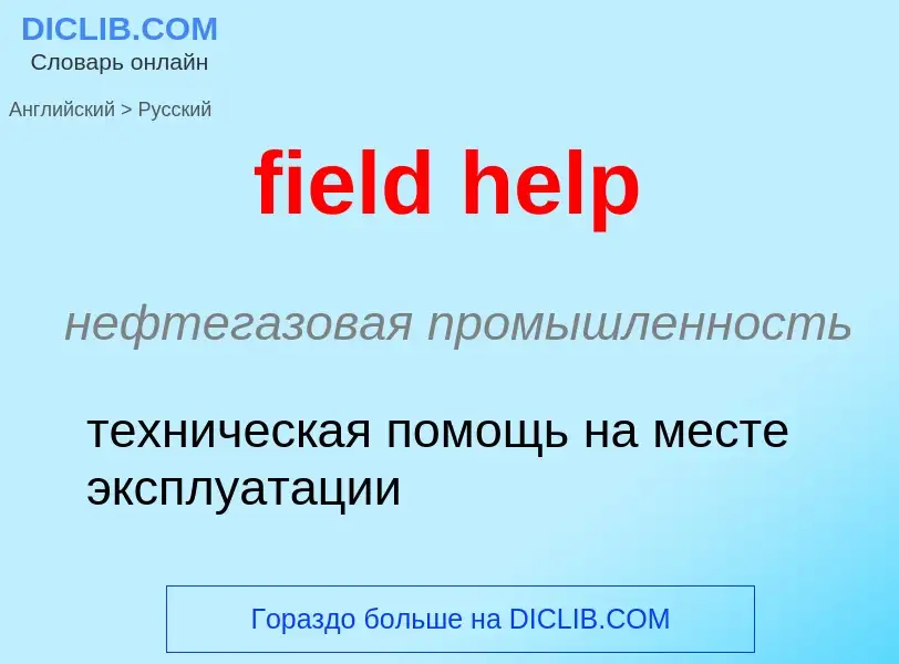 Как переводится field help на Русский язык