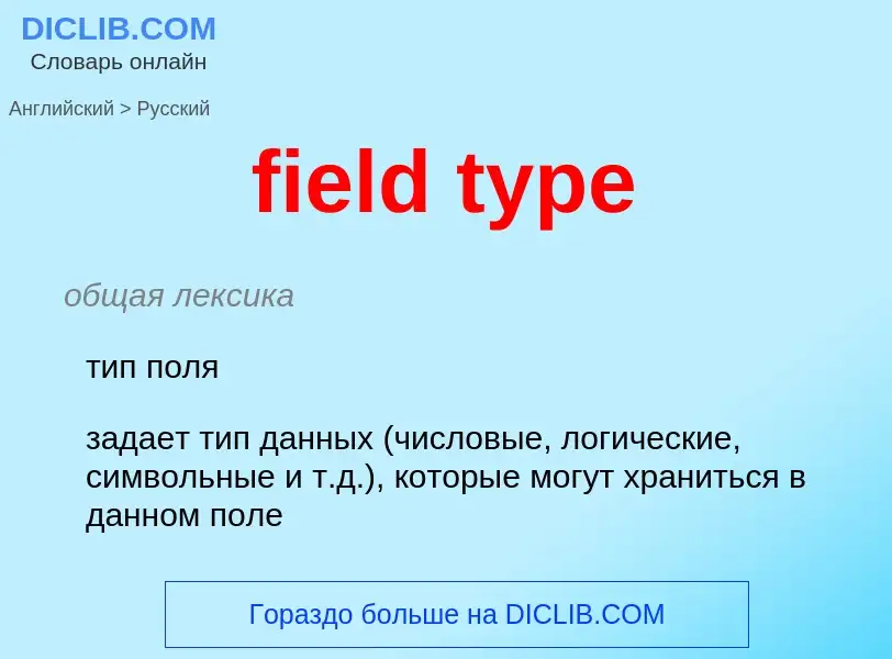 What is the Russian for field type? Translation of &#39field type&#39 to Russian