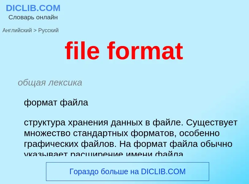 Traduzione di &#39file format&#39 in Russo