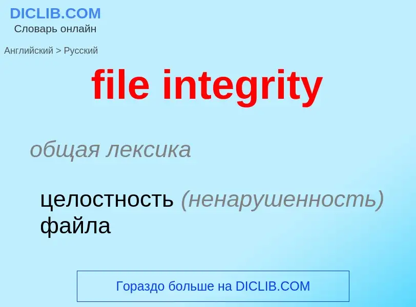 Vertaling van &#39file integrity&#39 naar Russisch