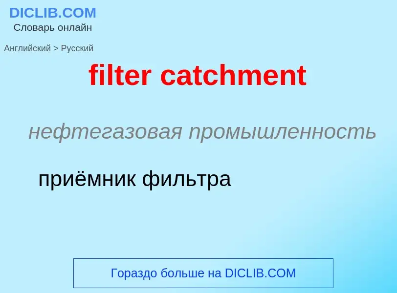 Как переводится filter catchment на Русский язык