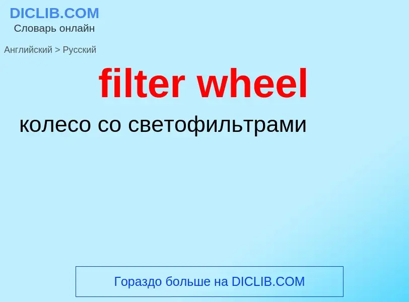 Как переводится filter wheel на Русский язык