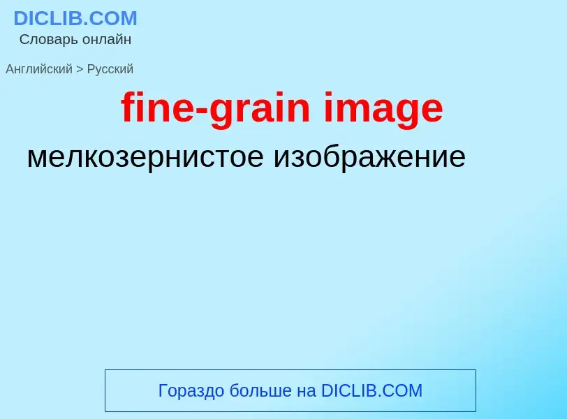 Como se diz fine-grain image em Russo? Tradução de &#39fine-grain image&#39 em Russo