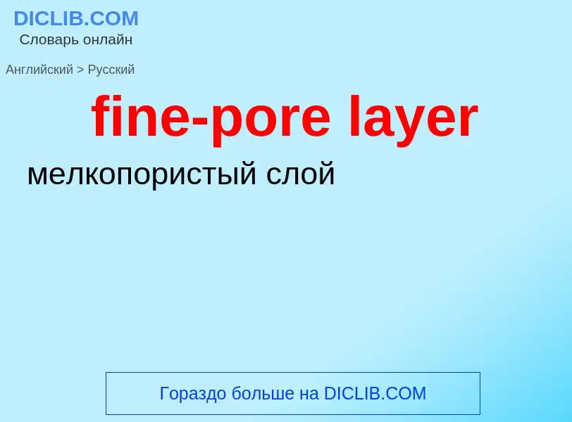 Как переводится fine-pore layer на Русский язык