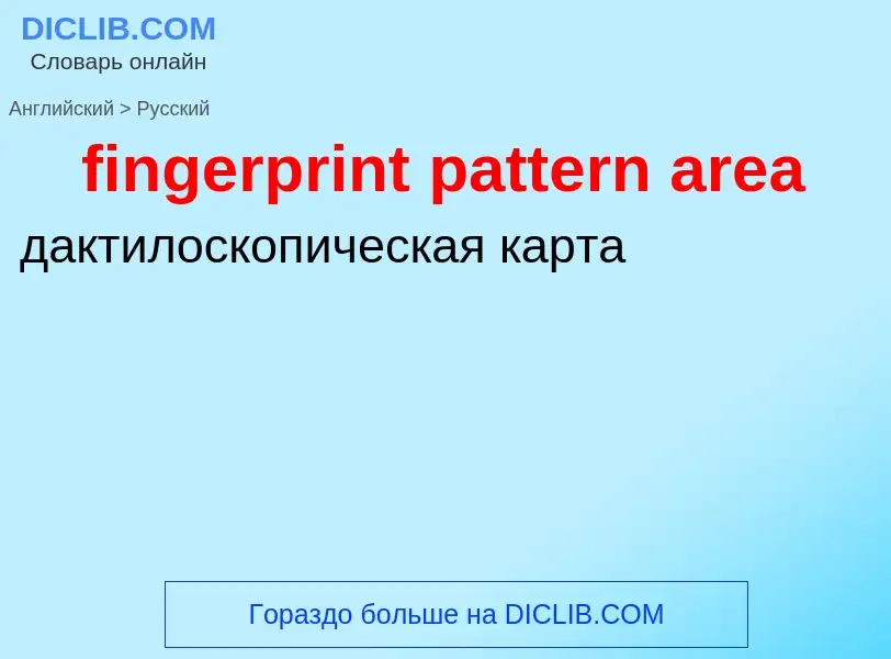 Vertaling van &#39fingerprint pattern area&#39 naar Russisch