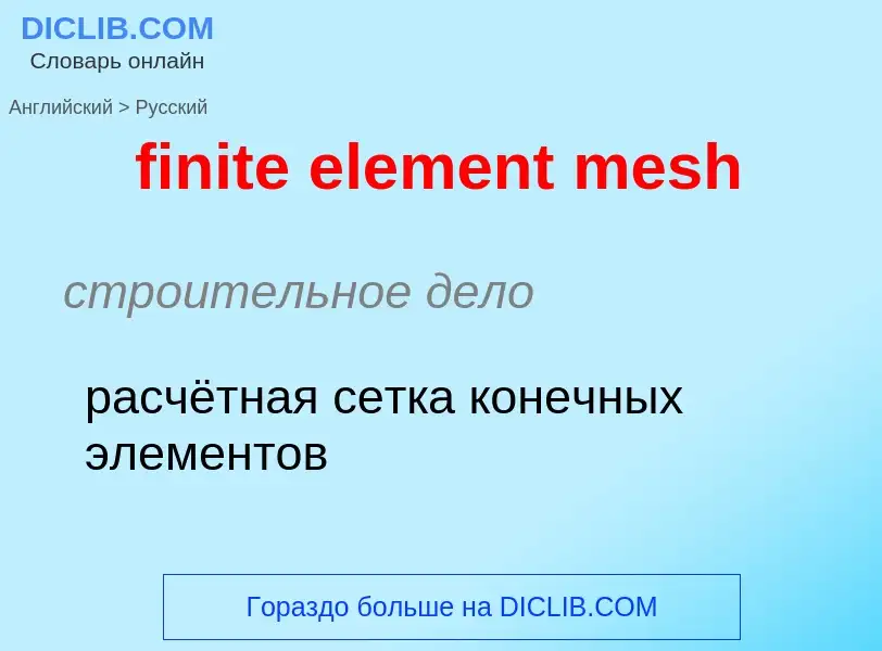 Как переводится finite element mesh на Русский язык