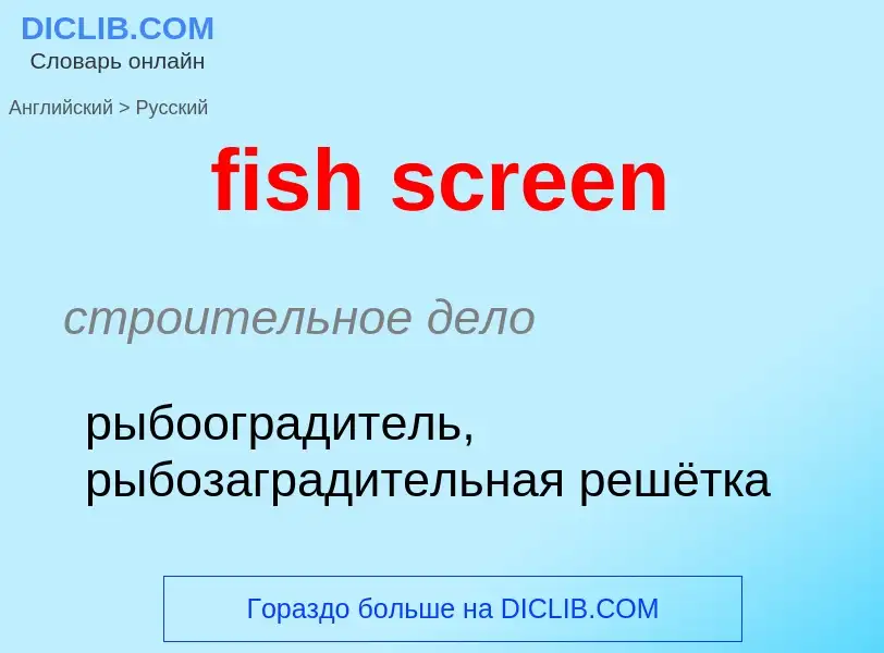 Как переводится fish screen на Русский язык