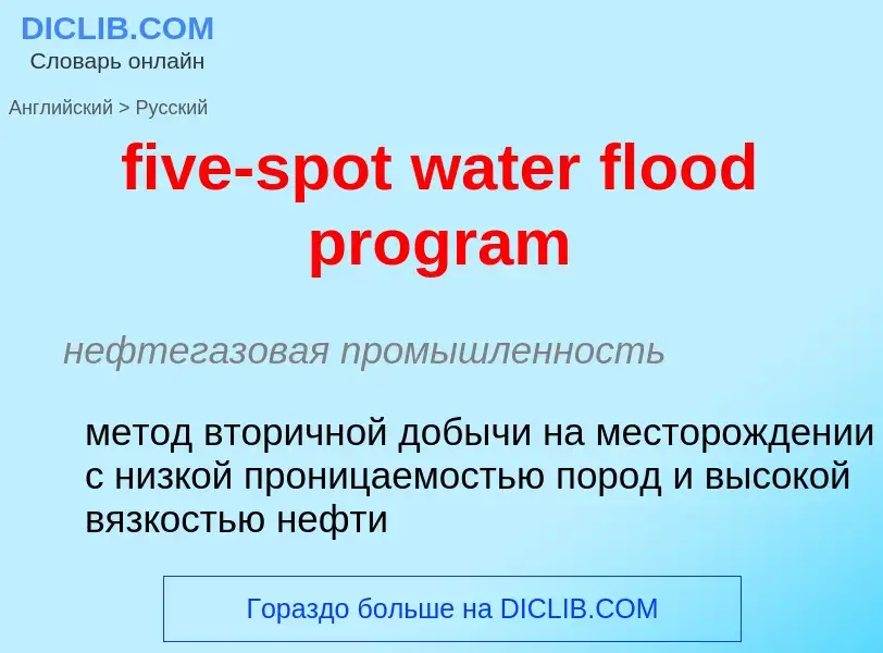 Vertaling van &#39five-spot water flood program&#39 naar Russisch