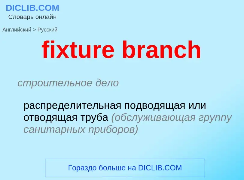 Как переводится fixture branch на Русский язык