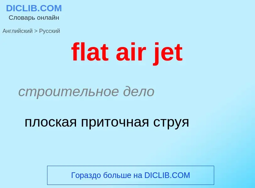 Как переводится flat air jet на Русский язык